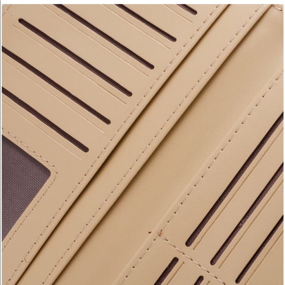 Tan women’s wallet leaf embellishments - Picture 3 of 8